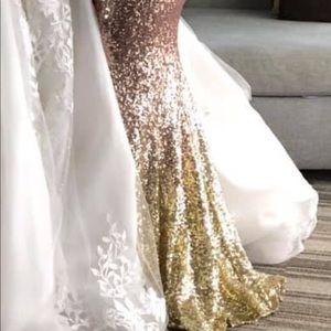 ❌❌SOLD❌❌ Sequined rose gold & gold ombré dress